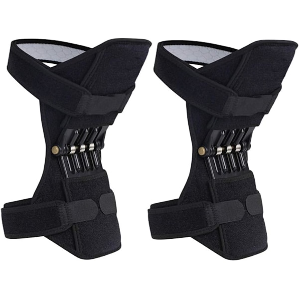 Power Knee Brace -polvituki, 2 kpl Hengittävä polvituki Suojavaruste Booster jousella miehille ja naisille Kyykkyyn, vuorikiipeilyyn, kuntovalmennukseen
