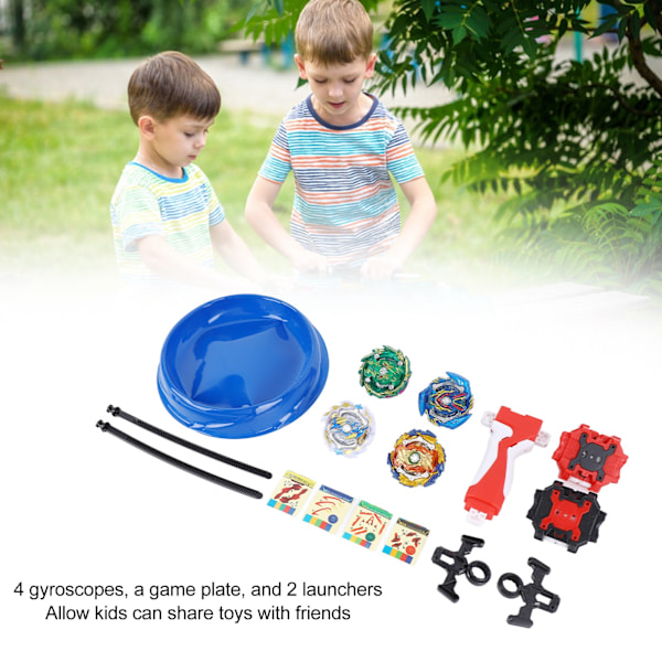 4 i 1 Roterende Gyroskop Leke 2 Utskytningsramper Avtakbart Gyroskop Leke Racing Spill for Barn