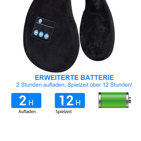 Bluetooth-musiköronmuffar Smarta trådlösa musiksportsöronmuffar Vintervarma öronmuffar hörlurar plus fleece
