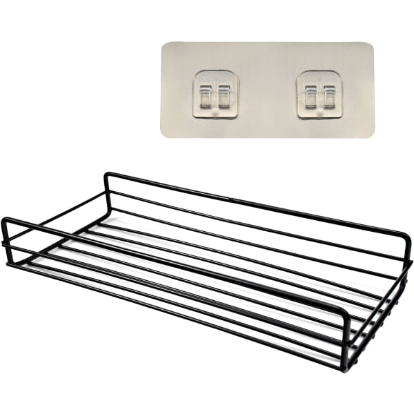 Duschkorg hylla, duschhylla utan borrning, badhylla självhäftande, duschhylla väggmonterad rektangel för badrum och kök (vit)