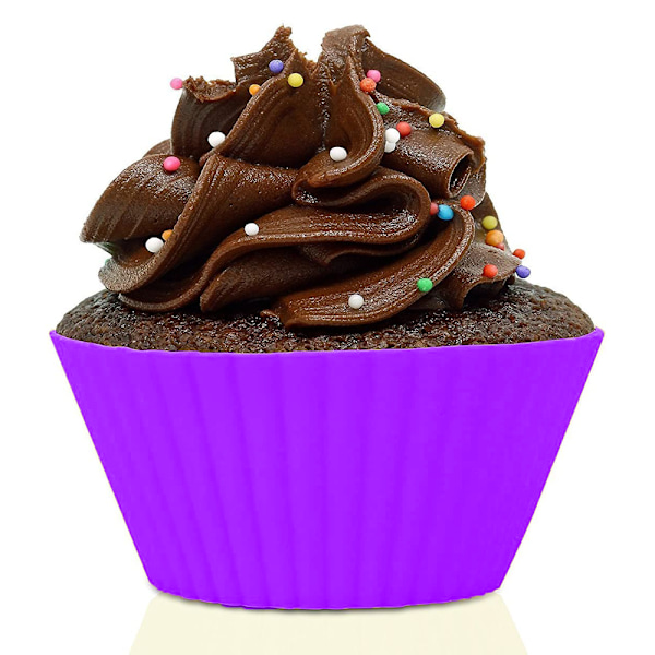 Silikone Cupcake Forme, 24 stk. Genanvendelige Silikone Bageforme Nonstick Muffin Forme til Kagekugler, Muffins, Cupcakes og Slik