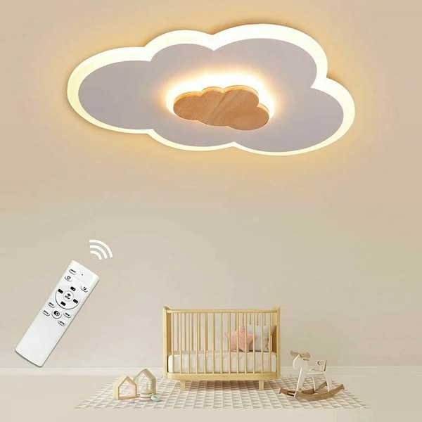 LED Taklampe, 40cm LED Sky Taklampe, 20W med Dimbar Fjernkontroll 3000K - 6000K, Moderne Hvite LED Taklamper for Barnerom,