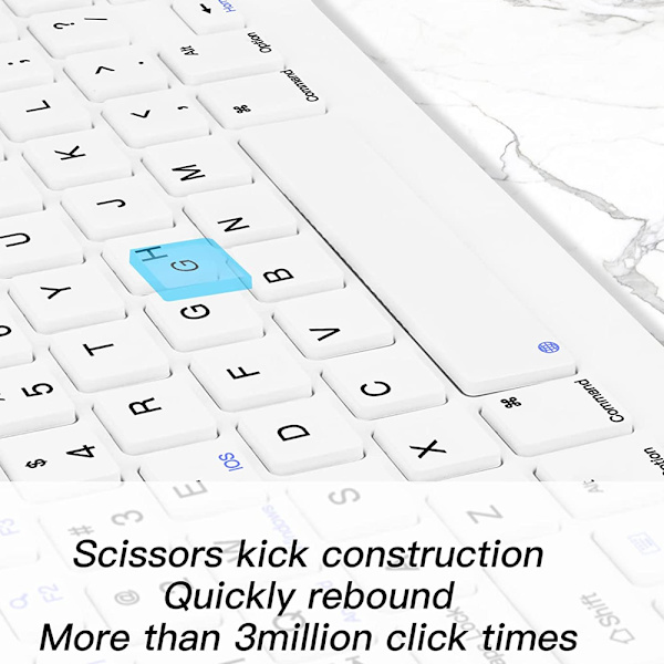 Ultratunt trådlöst Bluetooth-tangentbord med styrplatta - Universellt laddningsbart tangentbord för iPad iOS Android Windows-enheter