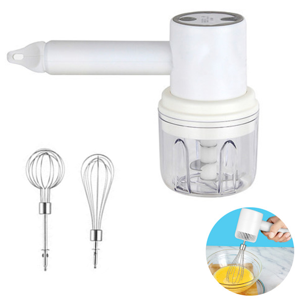 Trådlös elektrisk handmixer, 3-hastighets USB-laddningsbar handmixer för barnmat, bärbar elektrisk visp sladdlös mini handhållen mixer för ägg