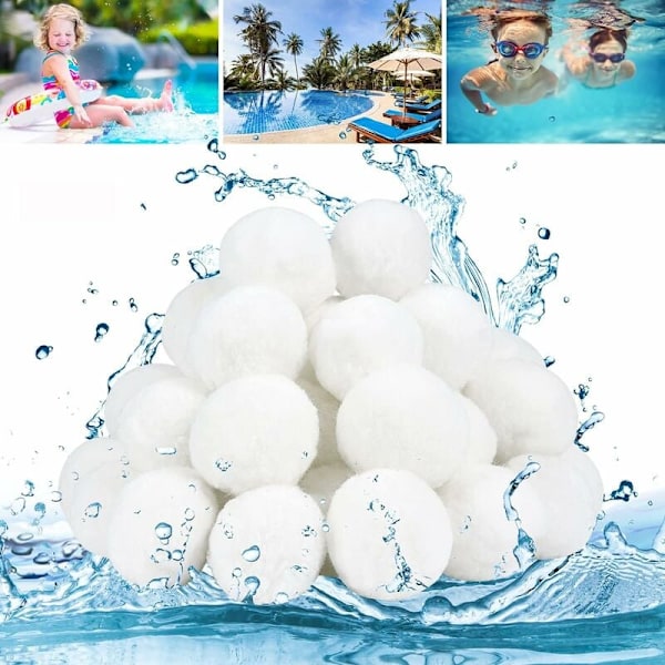 200g Filterkugler, Poolfilterkugler Kan Erstatte 50kg Filtersand, Genanvendelige Filterkugler Egnet til Forskellige Filtreringssystemer, Sandfilter