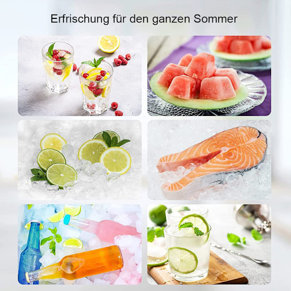 Isterningebakke, 2-pak Nem Frigørelse Isterningebakke Silikone A-fri Isterningbeholder med Låg Isterninger Genanvendelig Ice Cube Tray