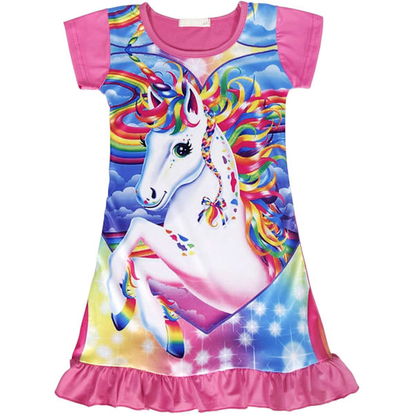 Tyttöjen yöpaidat Unicorn-yöpaidat lyhythihaiset lasten pyjamat yöpaita