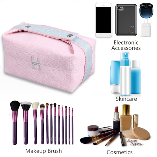 Kosmetikposer, Rejsetoilettaske Makeupposer, Bærbar Makeupbørste Kit Opbevaringspose
