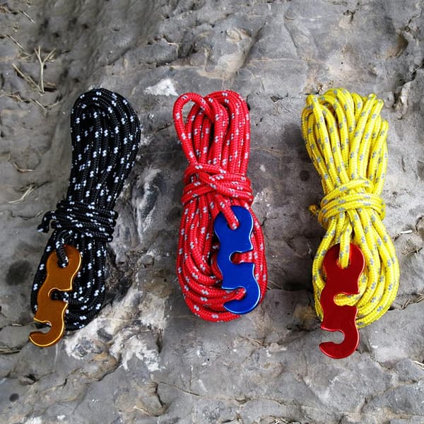 4 barduner, 4 meter teltline, Φ 3 mm campingline
