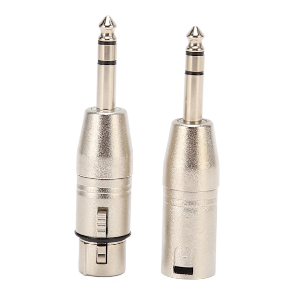2 stk 1/4 tommers TRS til XLR-adapter 6,5 mm stereo 1/4 tommers TRS hann til XLR 3-polet hunn og hann stereo balansert lydkontakt