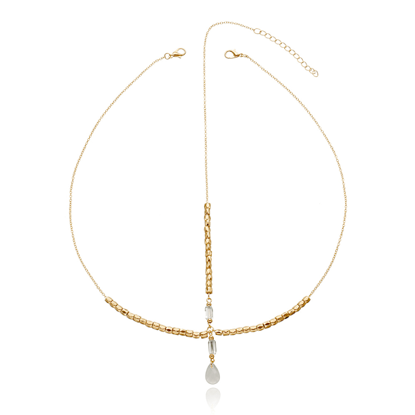 Huvudkedja för kvinnor, guldtonad strass kristall brudhuvudkedja bröllopshår accessoar kostymsmycken pannband magdans eller 1920-talets modestil