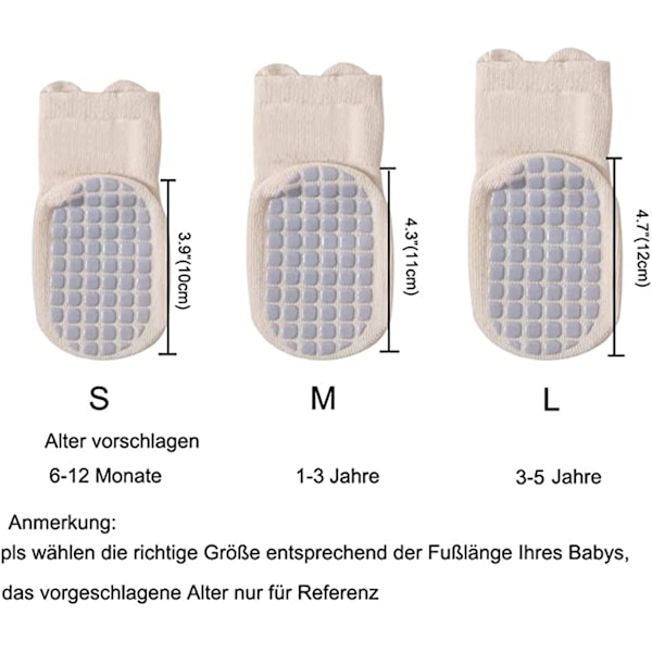 Baby Strømper Anti-Slip Tykke - 5 Par Vinter Varme Småbørns Skridsikre Strømper Kravle Strømper til Piger Drenge