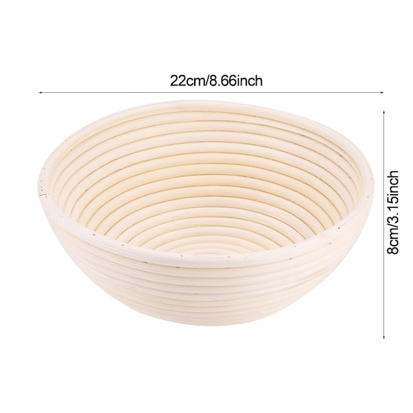 22*8 cm Håndlavet Ubleget Naturlig Rør Proofing Kurv Dej Brødbagning