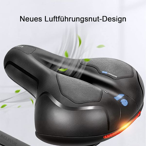 Mukava polkupyörän satula, polkupyörän satula kaksoisjousivaimennuspallolla, ergonominen polkupyörän satula miesten polkupyörään maastoon