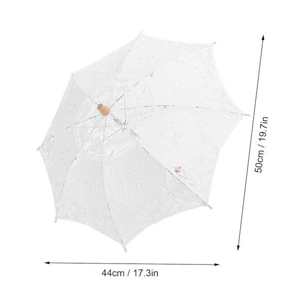 Blonde Paraply Parasol Vintage Bryllup Brude Paraply til Foto Kostume Festartikler L Hvid