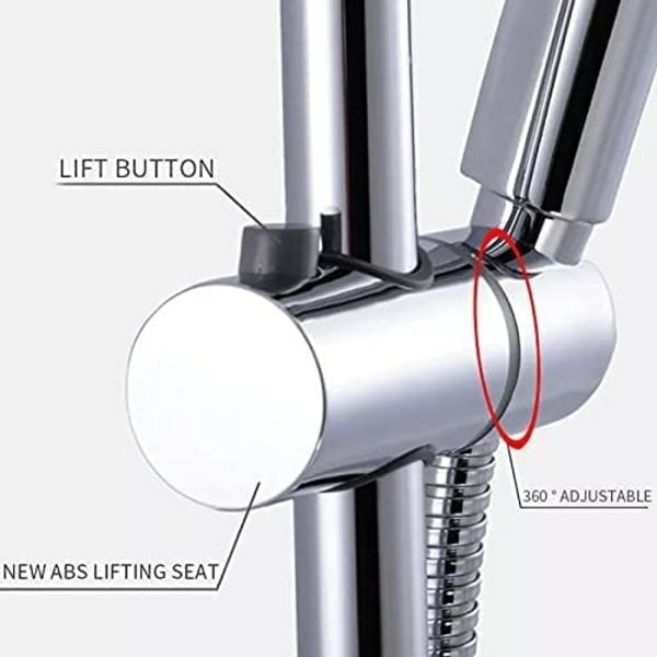 Nicoone Justerbar bruseholder i ABS til standard 25 mm rund brusestang