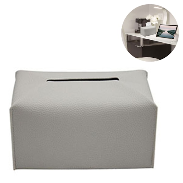 Servietboks Cover, Moderne Dekorativt Læder Rektangulær Servietboks Etui Organizer Holder til Toiletbord, Natborde, Stue, Kontor