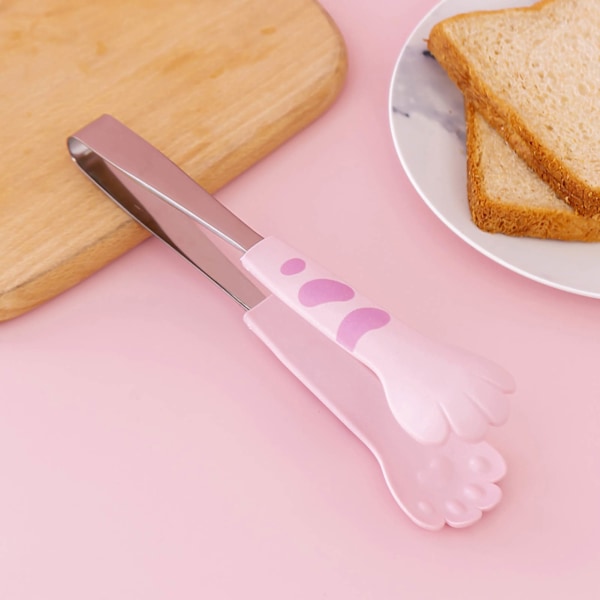 Køkken Madlavningsklemme, Sød Poteformet Rustfrit Stål Salat Grill Madklemme, Pink