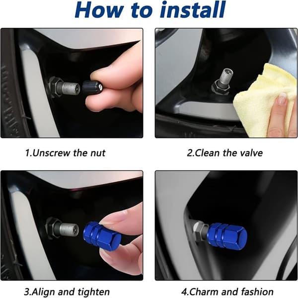 Alloy Ventilhattar 4-pack, Däckventilskaftlock Biltillbehör