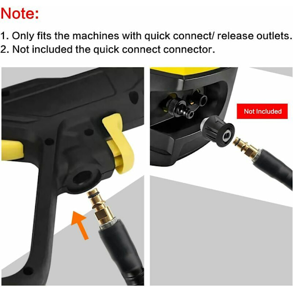 Slange til Kärcher K2 K3 K4 K5 K6 K7 højtryksrenser, fleksibel til Kärcher højtryksrenser med Click-Quick-Connect The wue System