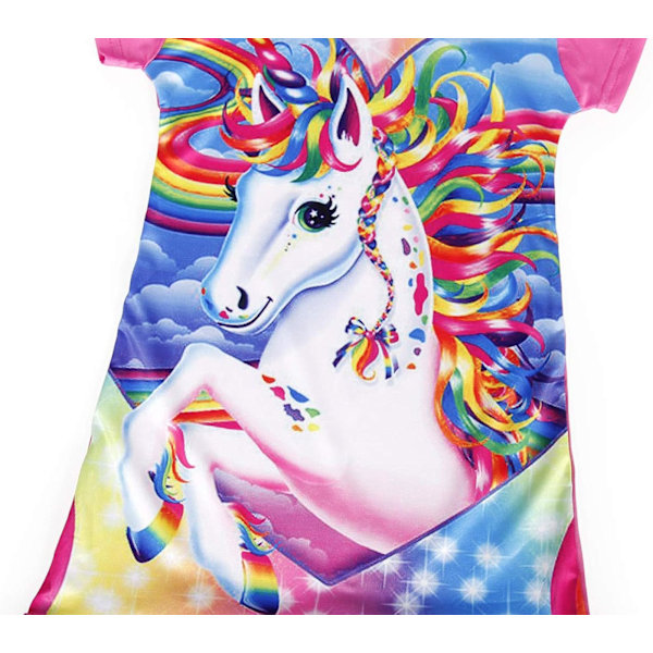 Tyttöjen yöpaidat Unicorn-yöpaidat lyhythihaiset lasten pyjamat yöpaita