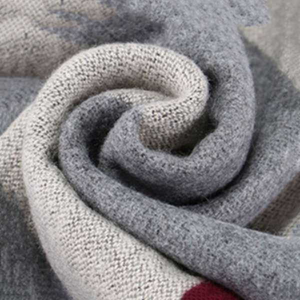 Lyxig Merinoull Randig Herrscarf - Presentförpackad Vinter Mjuk Varm Tjock Stickad Slips för Män
