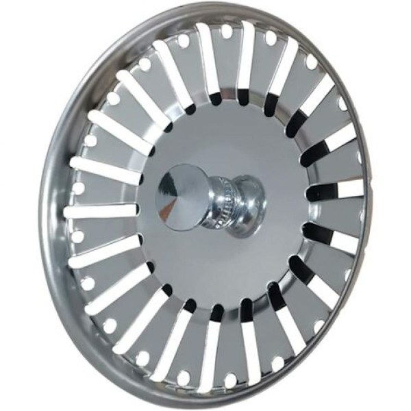 Køkkenvask Si, Rustfrit Stål Vask Si Prop, Dobbelt Funktion Kurv Si Afløb Propper Udskiftning (Diameter: 84mm)