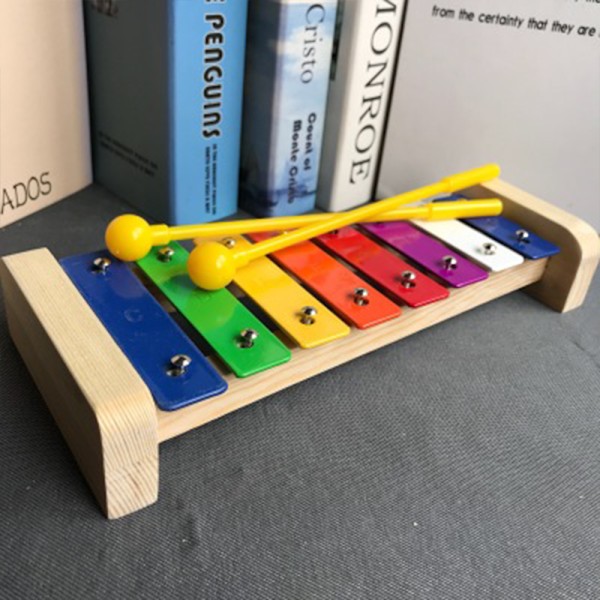Xylofon til børn, træxylofon med køller, musikinstrument til førskolelæring, baby slagtøjsæt med professionel tuning til småbørn