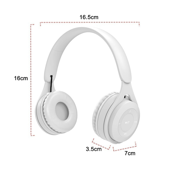 Bluetooth-hörlurar Over Ear, Trådlösa Hörlurar V5.0, Mjuka Memory-Protein Öronmuffar och Inbyggd Mikrofon för iPhone/Android Mobiltelefon/PC/TV