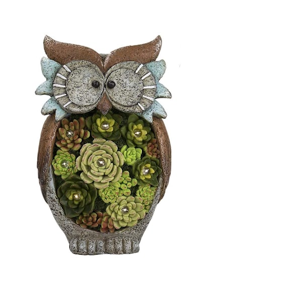 Solcellelampe Snegl Have Dekoration Resin Dyre Statue Solcelledrevet, Lysende Lampe Dyrefigur Udendørs Ornamenter, til Haveindgang Jul Hibou