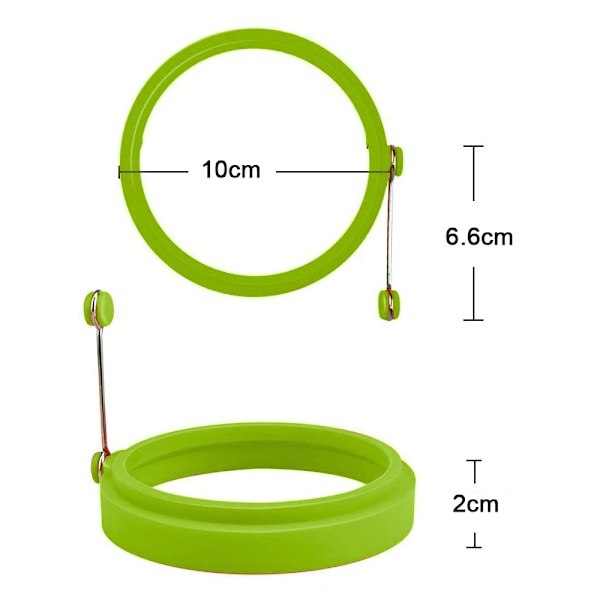 6 stk. Silikone Æggering, Æggeringe Non-Stick, Æggekogeringe, Stegt Æg Form eller Pandekage Ringe Nonstick Form Ring Rund