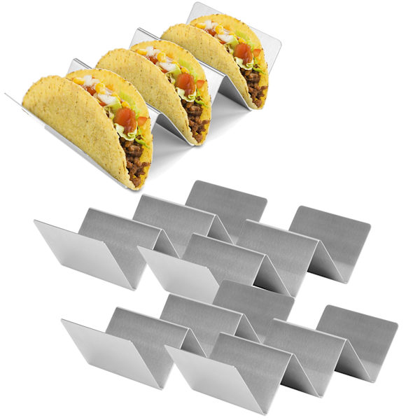 4 stk. Taco-holdere W-form Rustfritt stål Pannekakestativ Kjøkkenverktøy for Restaurant Spisestue