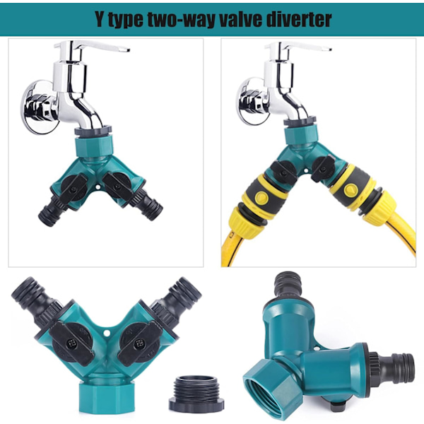 En i to dobbelt gennemgangsventil manifold haveslange fittings