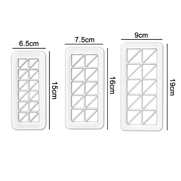 3 st Bohemiska kakstenciler Dekorationsmallar Florsockersikt Formar Fondant Tryckform Bröllopstårta Kant Dekorationsmall
