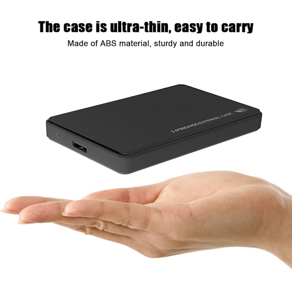 2.5in Mobilt Hårddisk Externa Hölje ABS 5Gbps Överföring HDD Box USB3.0 SATASvart