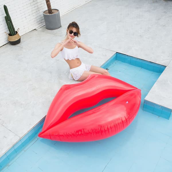 Uppblåsbar pool Float, Vuxen Läppar Vatten Lounger Mun Flytande Rad Vatten Rest Float Simring