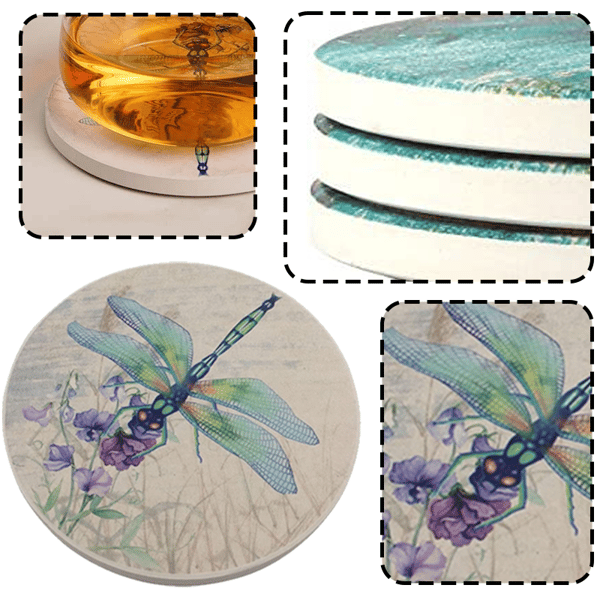 Absorberende keramiske sten coasters, Guldsmed, Sten coasters