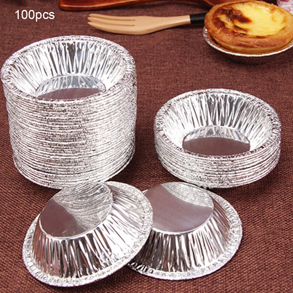 100 st Non-stick Äggtarteform Muffins Kakor Plåt Form Fodral Kopp Kök Bakverktyg