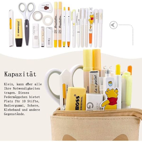 Pennfodral med dragkedja, pennfodral för flickor tonåringar, pennfodral för studenter, pennfodral med stativ, teleskopiskt pennfodral (R)…