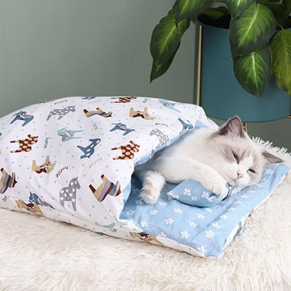 Katte Kosete Seng Vinter Varm Katteseng Japansk Katte Sovepose Mykt Kattehus Liten Kjæledyr Kennel Tykk Katte Strø Seng Deksel
