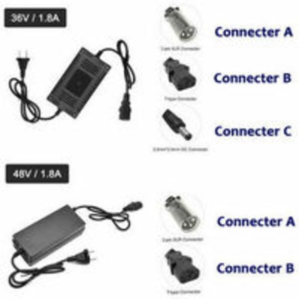 1 stk. oplader - (36V europæisk standard XLR hoved bly-syre batterioplader)