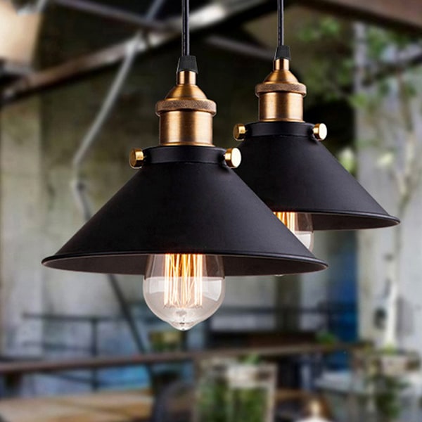 Metal Retro Pendellamper Antikke Loftslamper Vintage Lysekrone Loftbelysning Edison E27 Base Loftspots til Soveværelse Køkken Hvid -