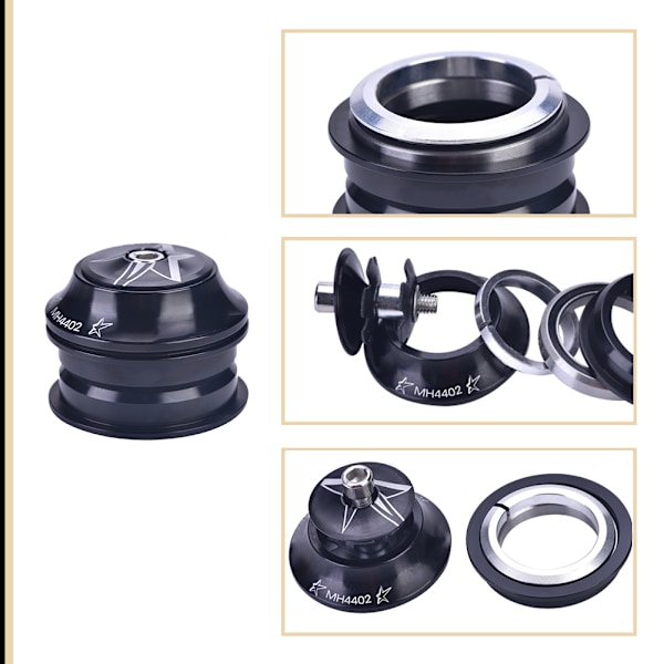 Aluminiumslegering Cykel Forgaffel Frempind Headset Udskiftning Tilbehør Cykel (Sort)