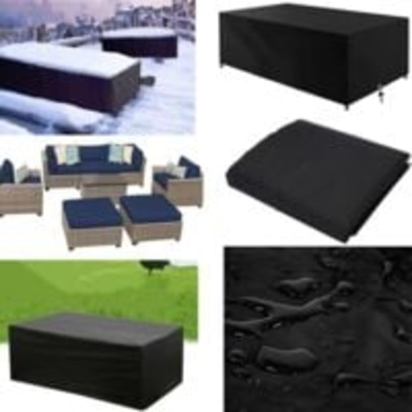 210D Havebordsovertræk, Udendørs Havemøbelovertræk 210x110x70cm Oxford Havebeskyttelsesovertræk Vandtæt Vindtæt Anti-UV Rektangulær Have