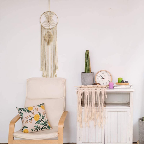 Vægtæppe Håndlavet Vævet Drømmefanger Boho Vægtæppe Bryllup Hjem Soveværelse Vægdekoration
