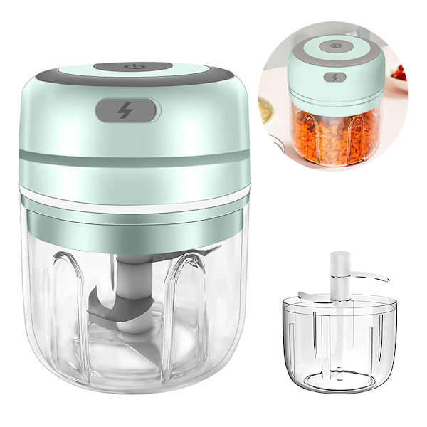 Elektrisk hvidløgshakker, Mini bærbar trådløs foodprocessor, Hvidløgspresser Hakker Knuser, Lille madkværn til at hakke løg og kød
