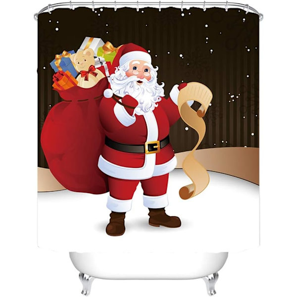 4 st juldekorationer för badrum, toalettlock, matta, duschdraperiuppsättningar, jultomte, älg, snögubbe, badrumsdekor A3