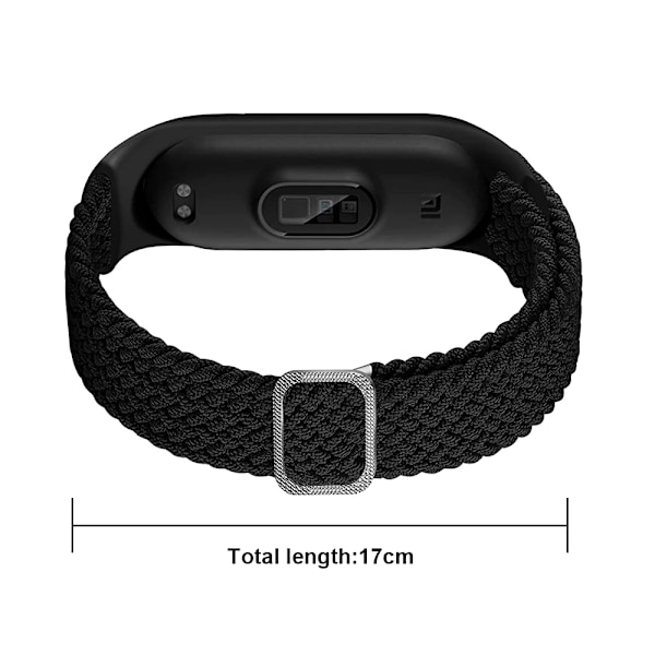 Flätat Solo Loop-band Kompatibelt med Xiaomi Mi Wristband 5, Mjukt och töjbart sportarmband för kvinnor och män, ersättningsarmband för Mi 5 Wristband, elastiska fibrer