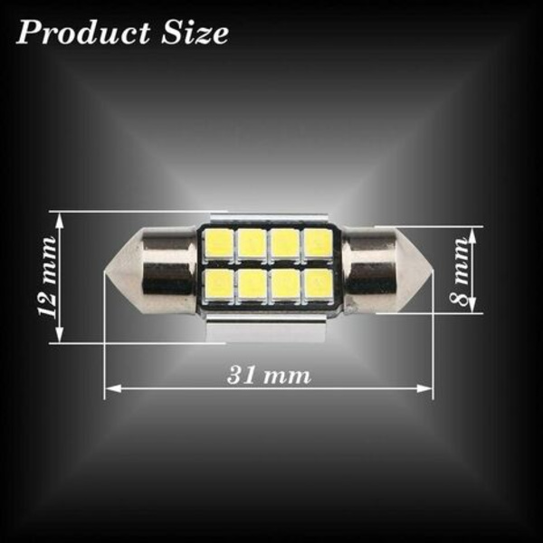 31MM C5W LED-lampa LED-pendellampa med 2835 8SMD 6500k för bilens innertak DC12V 10 st