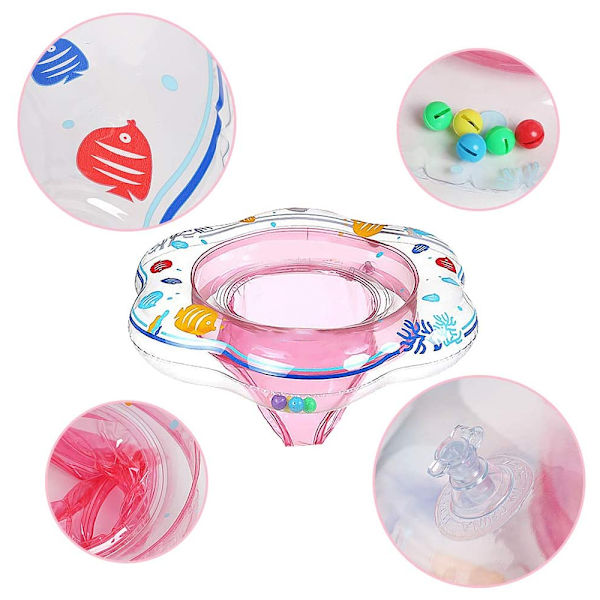 Simbaby Float för Pool, Baby Boat med Aktivitetscenter Uppblåsbar Pool Float, Baby Bad Säkerhetssäte Dubbel Airbag Simringar för Spädbarn
